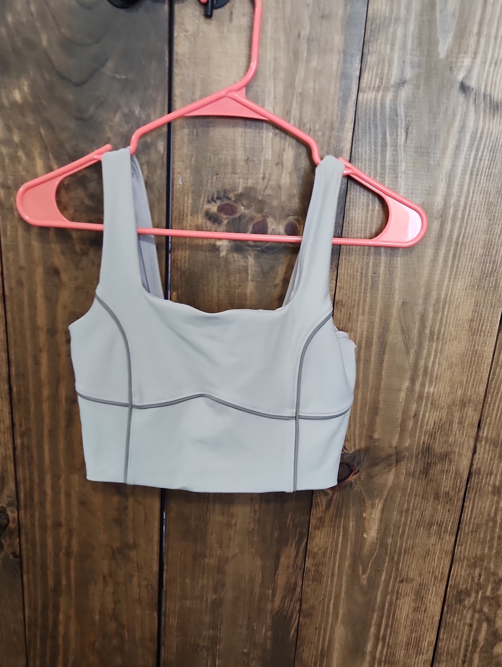 YPB Taupe Athletic Crop Top with Supportive Band